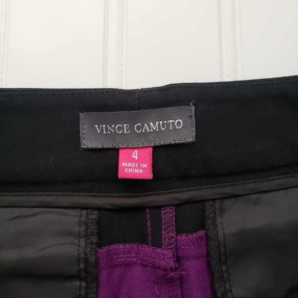 Vince Camuto Tuxedo Pants Purple Black Color Block Pants size 4 Career Wear - Picture 4 of 8